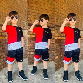 Conjunto Infantil Masculino  – Camisa e Bermuda Estilo Esportivo