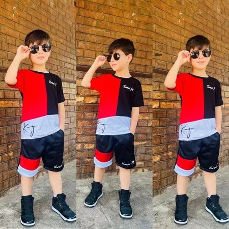 Conjunto Infantil Masculino  – Camisa e Bermuda Estilo Esportivo