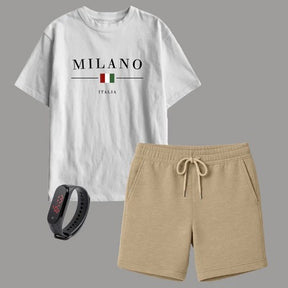 Kit Camiseta Infantil Milano + Short Moletinho – Brinde Relógio Digital Grátis