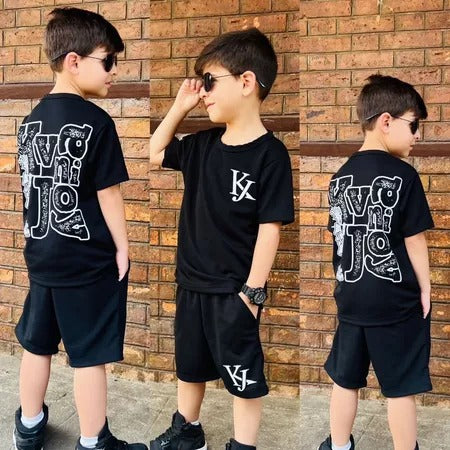 Conjunto Infantil Masculino  – Camisa e Bermuda Estilo Esportivo