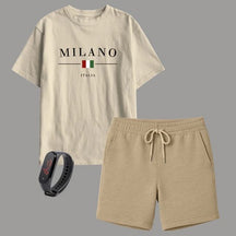 Kit Camiseta Infantil Milano + Short Moletinho – Brinde Relógio Digital Grátis