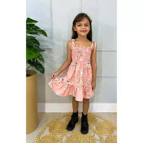 Vestido Infantil Menina Estampa de Borboleta – Alças Reguláveis Delicado Casual Verão
