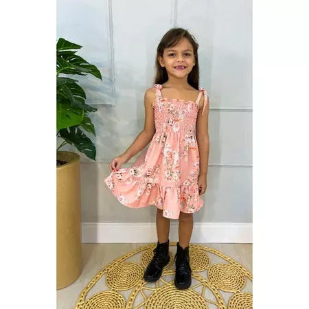 Vestido Infantil Menina Estampa de Borboleta – Alças Reguláveis Delicado Casual Verão
