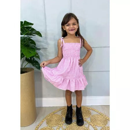 Vestido Infantil Menina Estampa de Borboleta – Alças Reguláveis Delicado Casual Verão