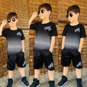 Conjunto Infantil Masculino  – Camisa e Bermuda Estilo Esportivo