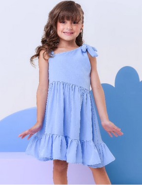 Vestido Infantil Menina em Sedinha Liso – Rodado Casual e Festa