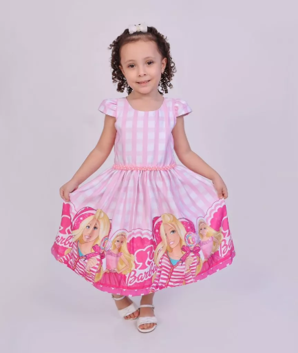 Vestido Infantil Menina Floral Jardim Encantado Stitch – Moda Evangélica Luxo Lançamento Formatura