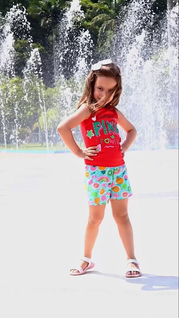 Kit Conjuntos Infantis Femininos – Blusa e Short Estampado