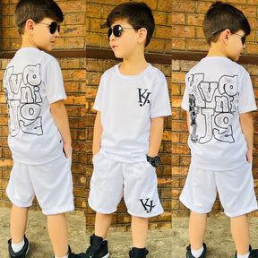 Conjunto Infantil Masculino  – Camisa e Bermuda Estilo Esportivo