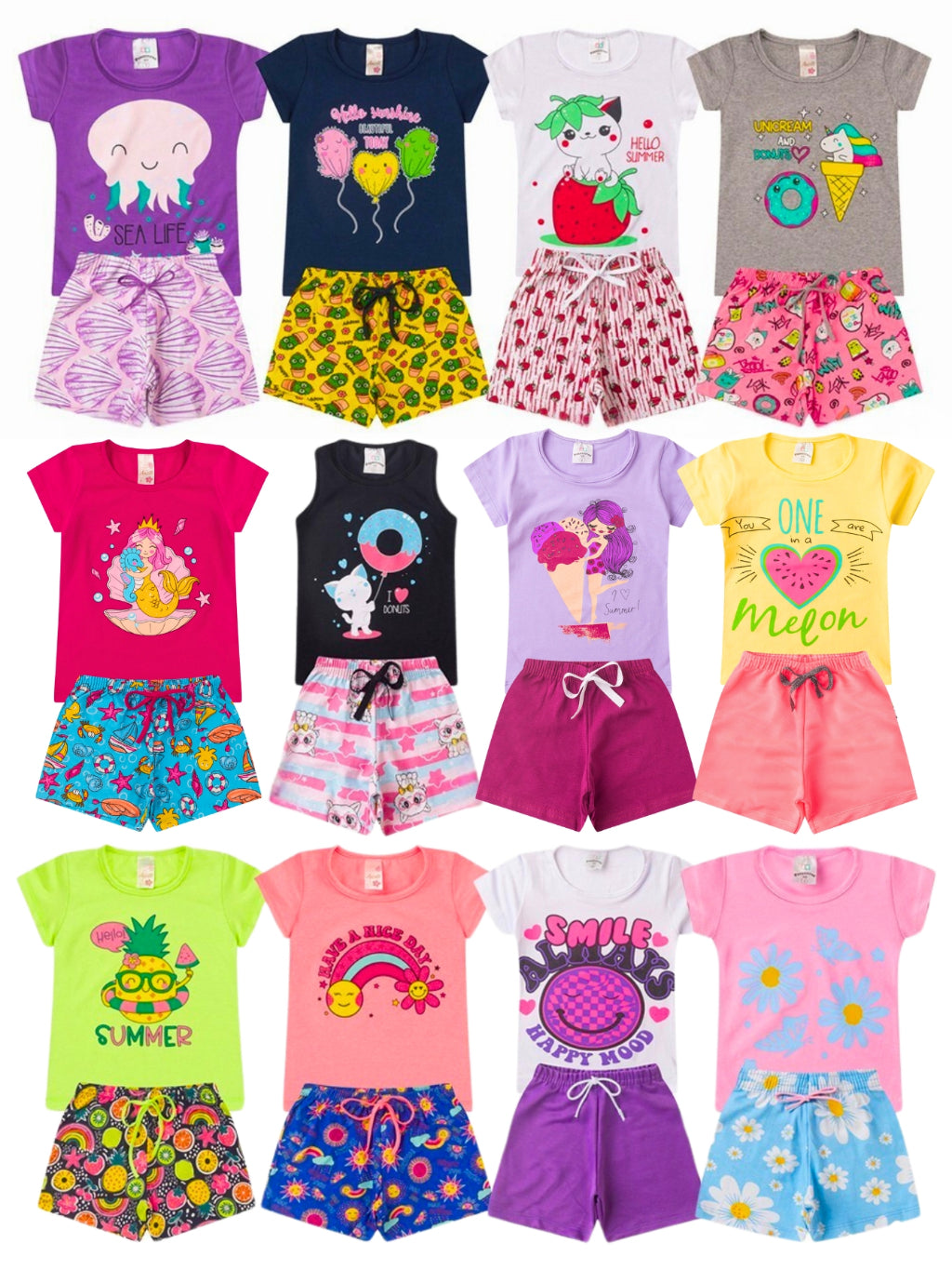 Conjunto Feminino Infantil Colorido