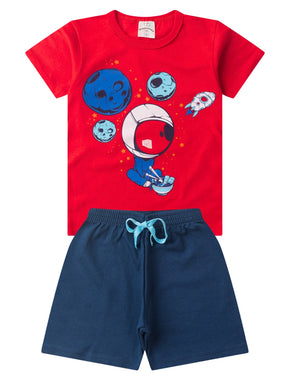 Kit 6 Conjuntos Infantis Masculinos Verão – Camiseta e Short Estampado