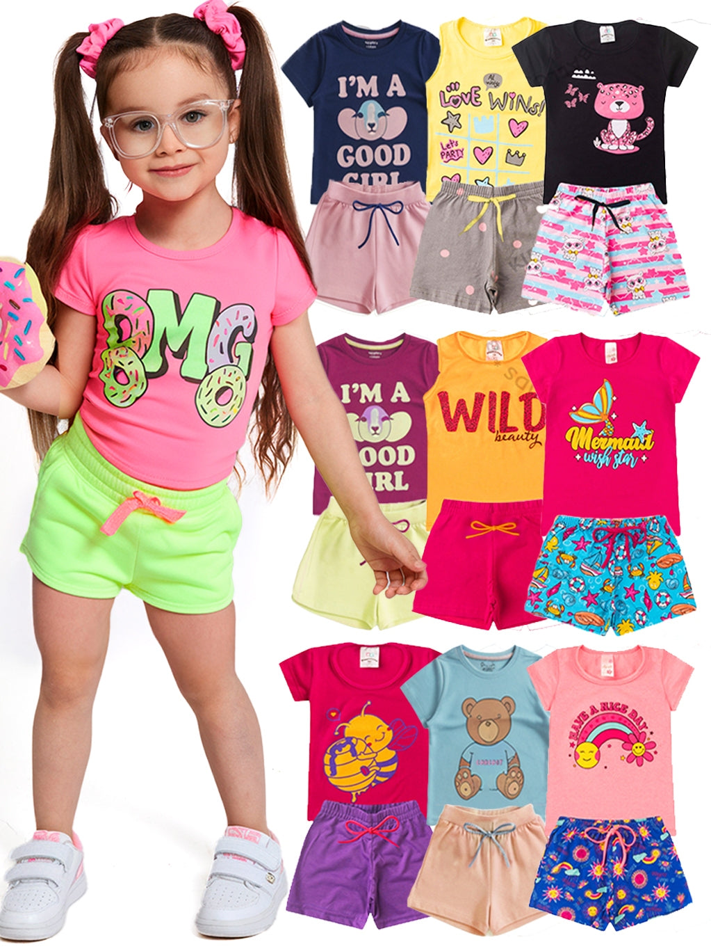 Conjunto Feminino Infantil Colorido