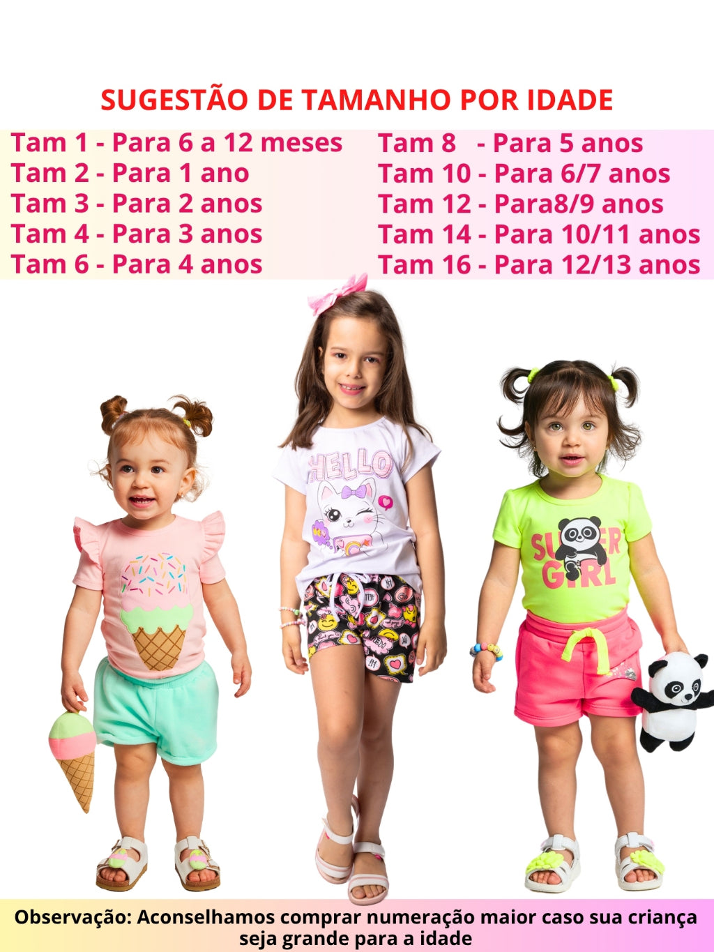 Conjunto Feminino Infantil Colorido