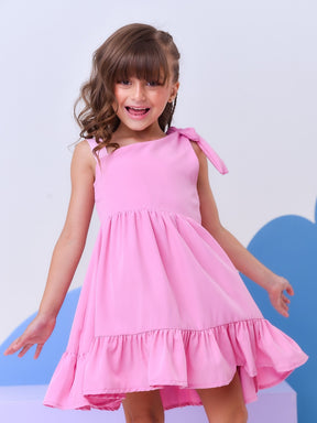 Vestido Infantil Menina em Sedinha Liso – Rodado Casual e Festa