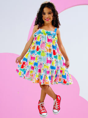 Vestido Infantil Menina em Sedinha Liso – Rodado Casual e Festa