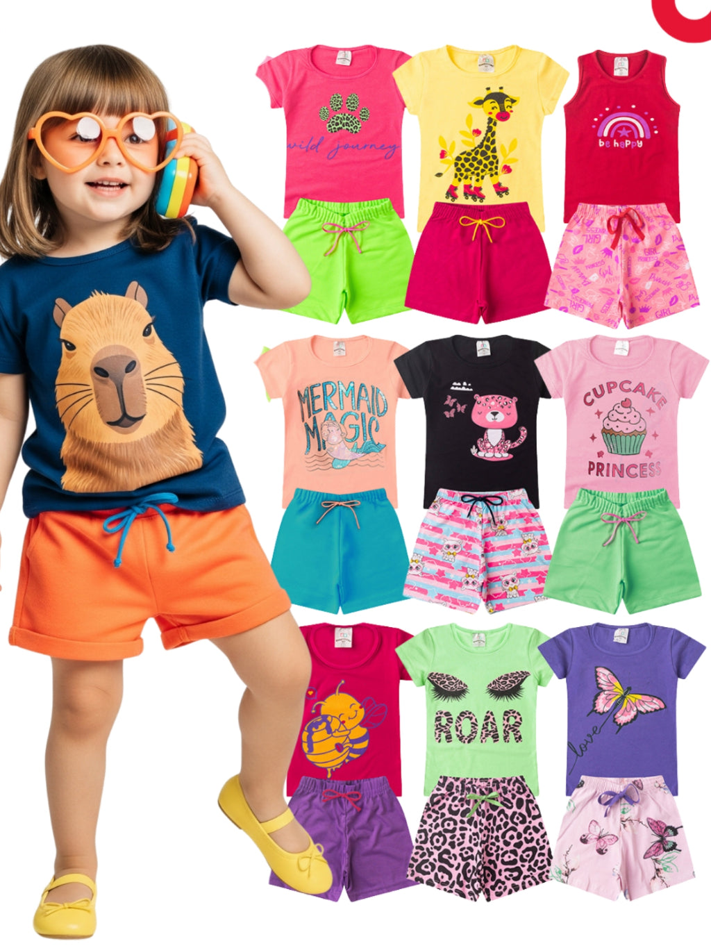 Coleção Encanto de Verão – Kit 6 Looks Infantis Menina