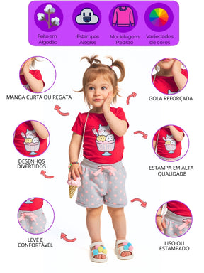 Conjunto Feminino Infantil Colorido